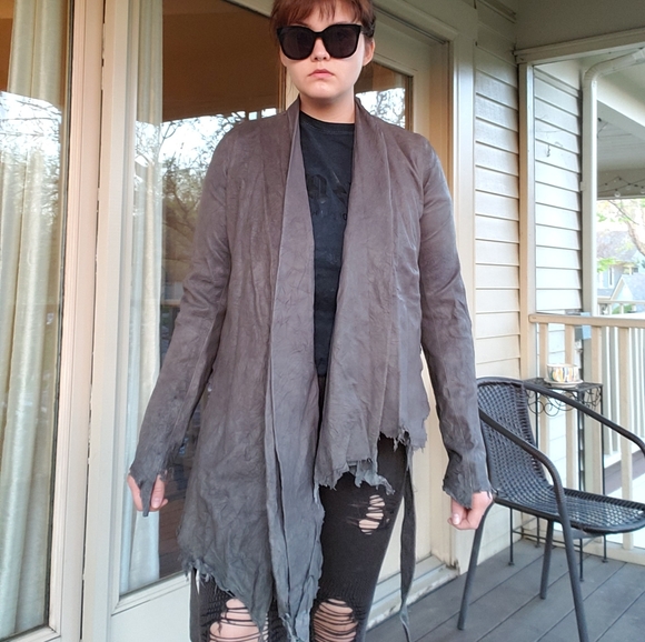 Apocalyptic Leather Jacket Goth Grunge - Picture 9 of 11